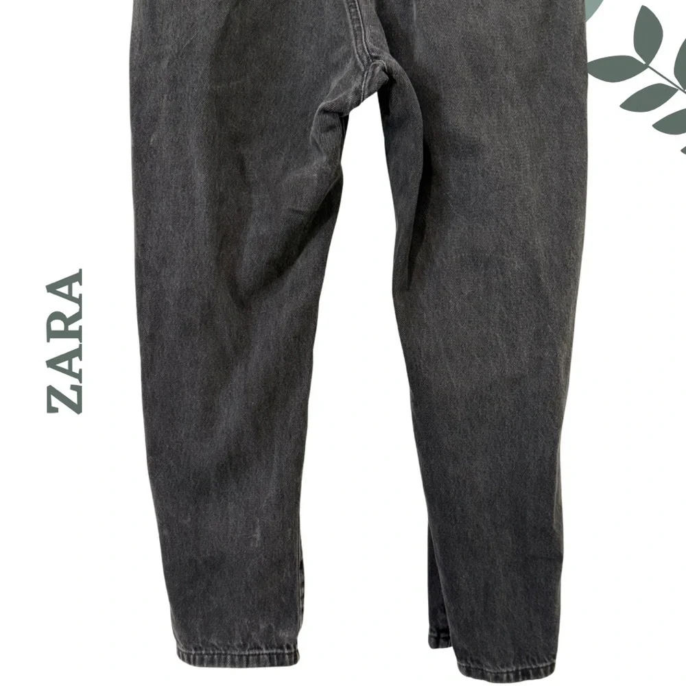 🛍️3/$40 ZARA High-Rise Paperbag Waist Black Jeans Size 8 - Picture 6 of 7